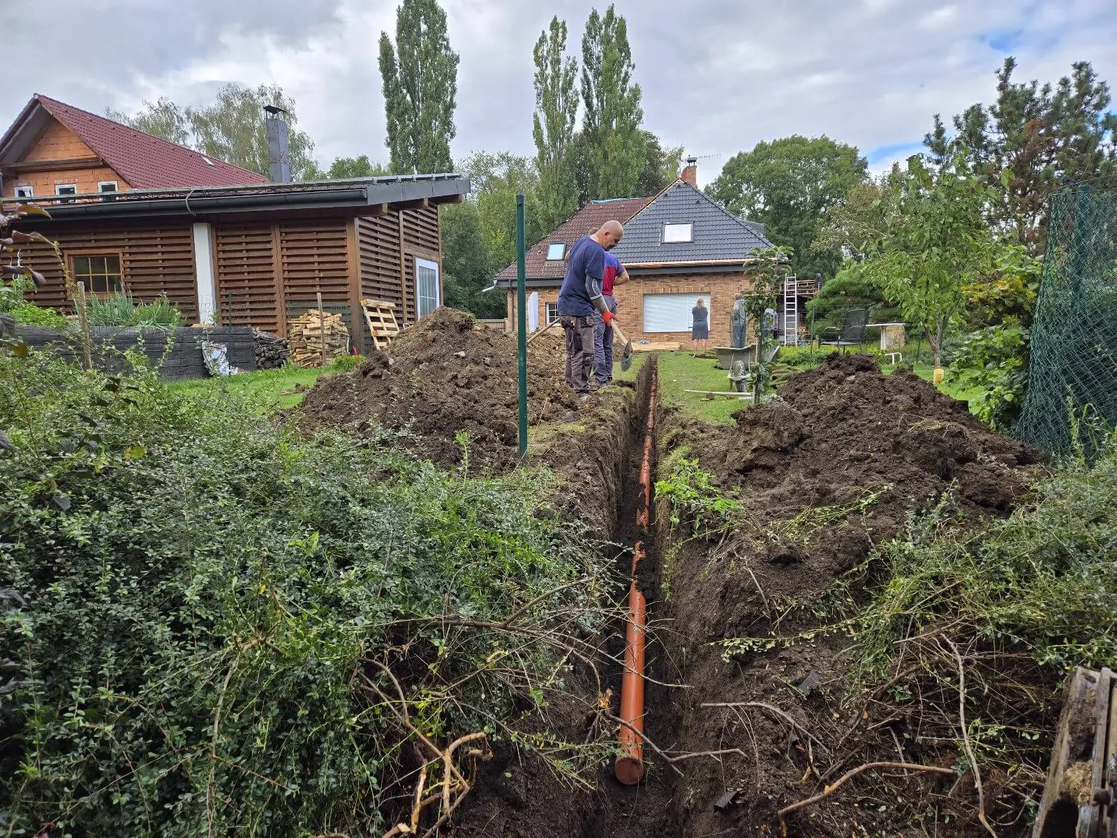 Odvodnění pozemku – realizace Houska